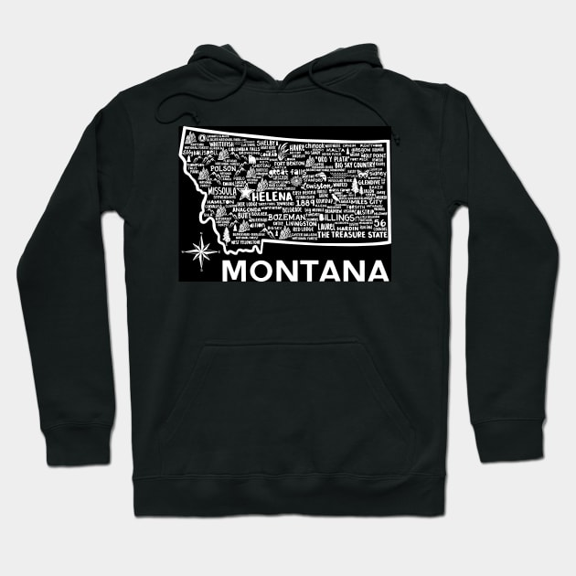 Montana Map Hoodie by fiberandgloss